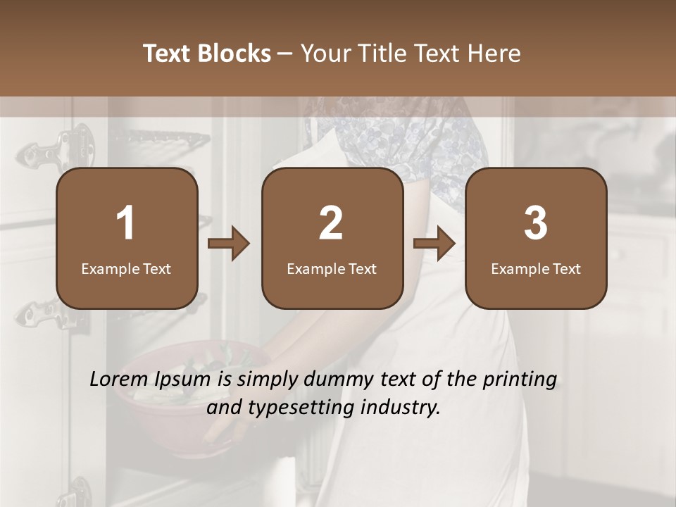 A Woman In An Apron Is Opening A Refrigerator PowerPoint Template
