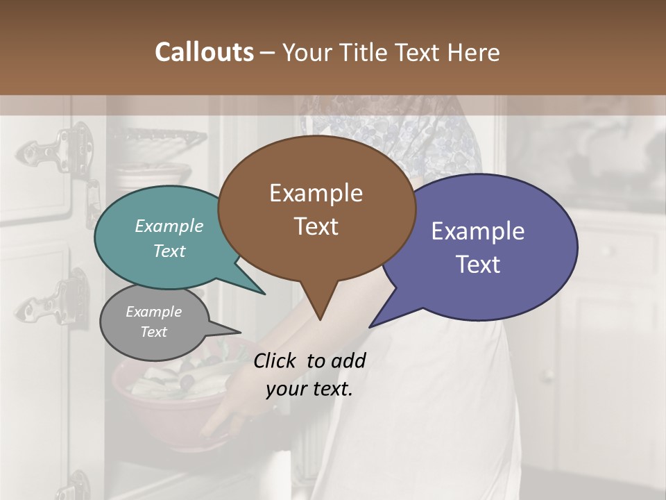 A Woman In An Apron Is Opening A Refrigerator PowerPoint Template