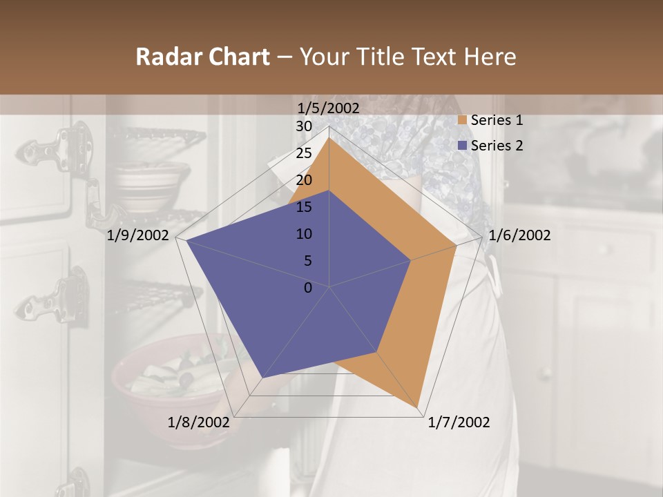 A Woman In An Apron Is Opening A Refrigerator PowerPoint Template