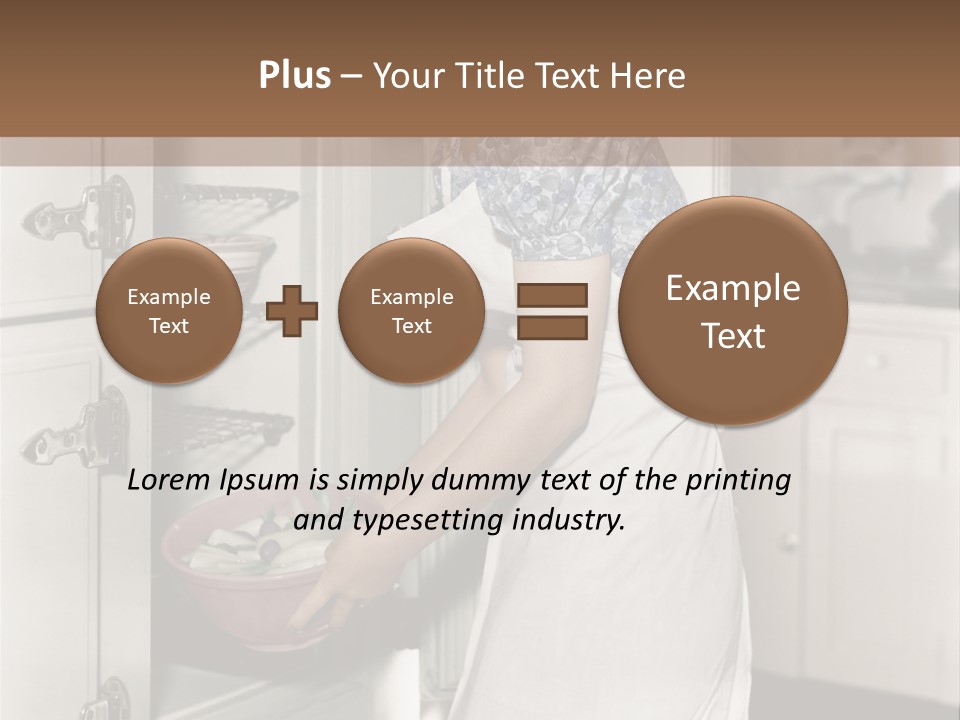 A Woman In An Apron Is Opening A Refrigerator PowerPoint Template