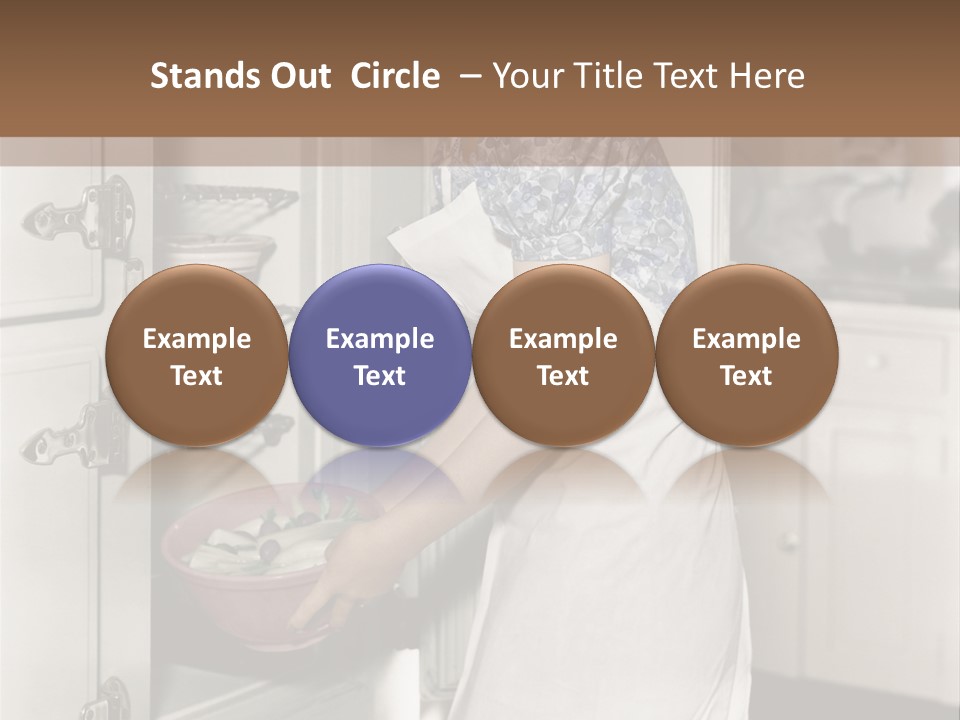 A Woman In An Apron Is Opening A Refrigerator PowerPoint Template