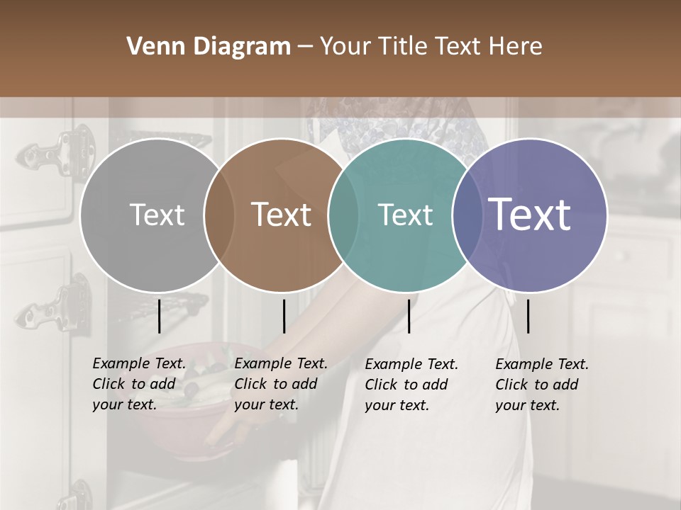 A Woman In An Apron Is Opening A Refrigerator PowerPoint Template