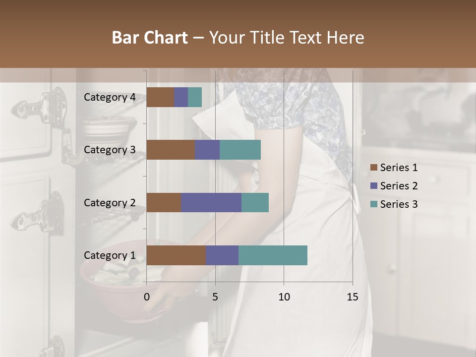 A Woman In An Apron Is Opening A Refrigerator PowerPoint Template