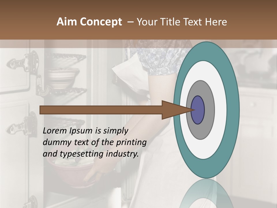 A Woman In An Apron Is Opening A Refrigerator PowerPoint Template