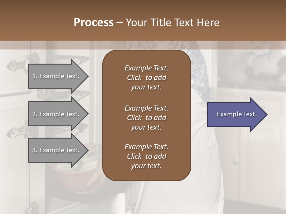 A Woman In An Apron Is Opening A Refrigerator PowerPoint Template