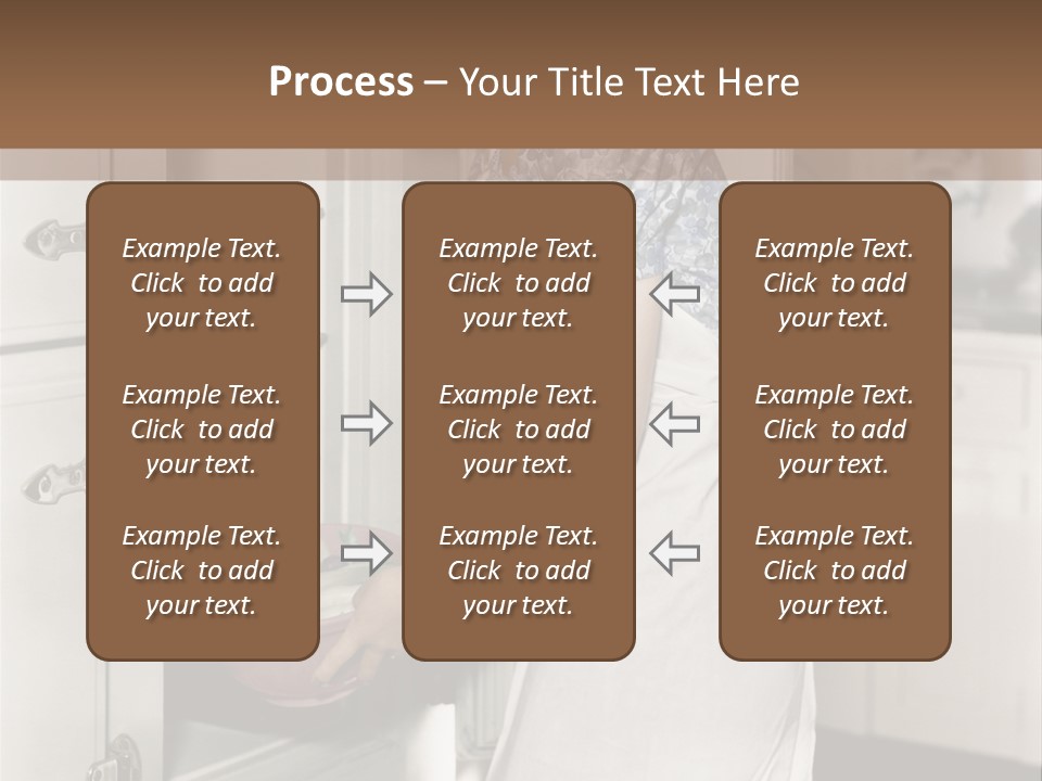 A Woman In An Apron Is Opening A Refrigerator PowerPoint Template