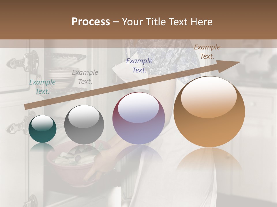A Woman In An Apron Is Opening A Refrigerator PowerPoint Template
