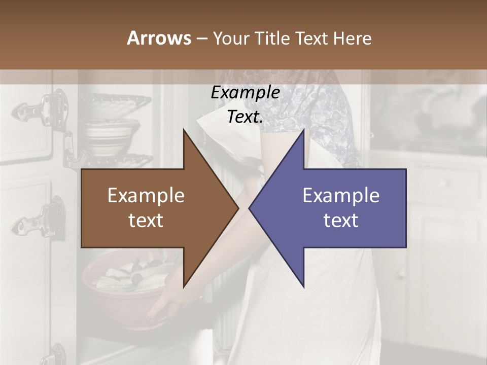 A Woman In An Apron Is Opening A Refrigerator PowerPoint Template