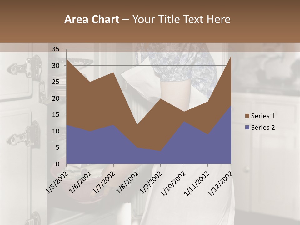 A Woman In An Apron Is Opening A Refrigerator PowerPoint Template