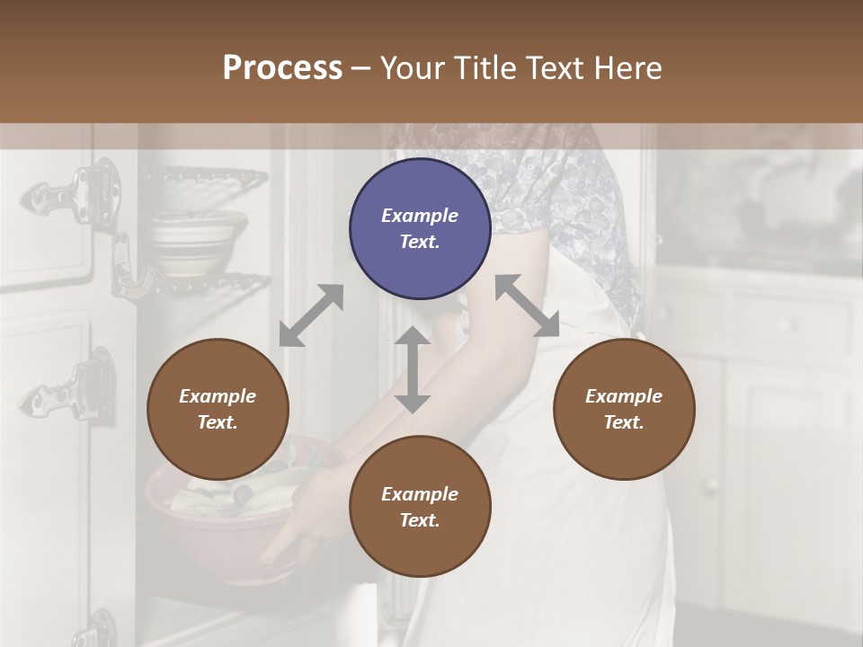 A Woman In An Apron Is Opening A Refrigerator PowerPoint Template