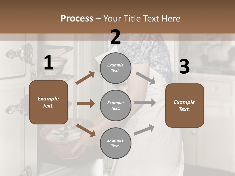 A Woman In An Apron Is Opening A Refrigerator PowerPoint Template