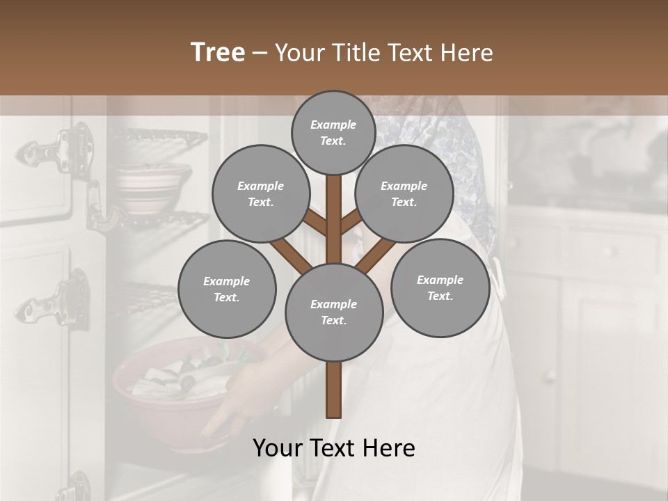 A Woman In An Apron Is Opening A Refrigerator PowerPoint Template
