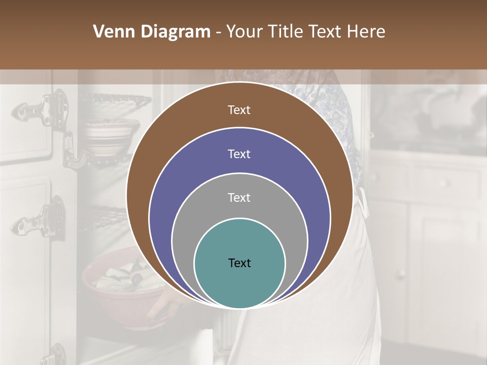 A Woman In An Apron Is Opening A Refrigerator PowerPoint Template