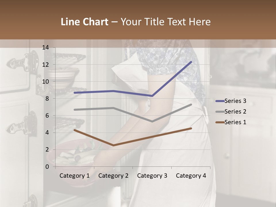 A Woman In An Apron Is Opening A Refrigerator PowerPoint Template