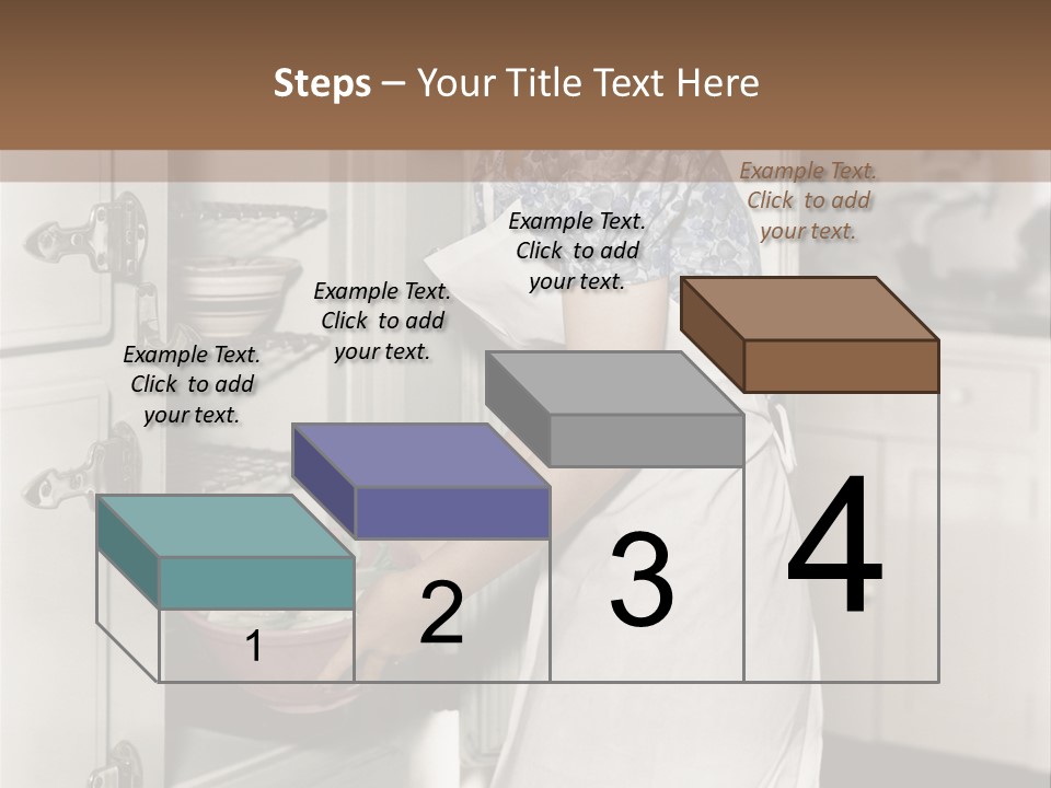 A Woman In An Apron Is Opening A Refrigerator PowerPoint Template