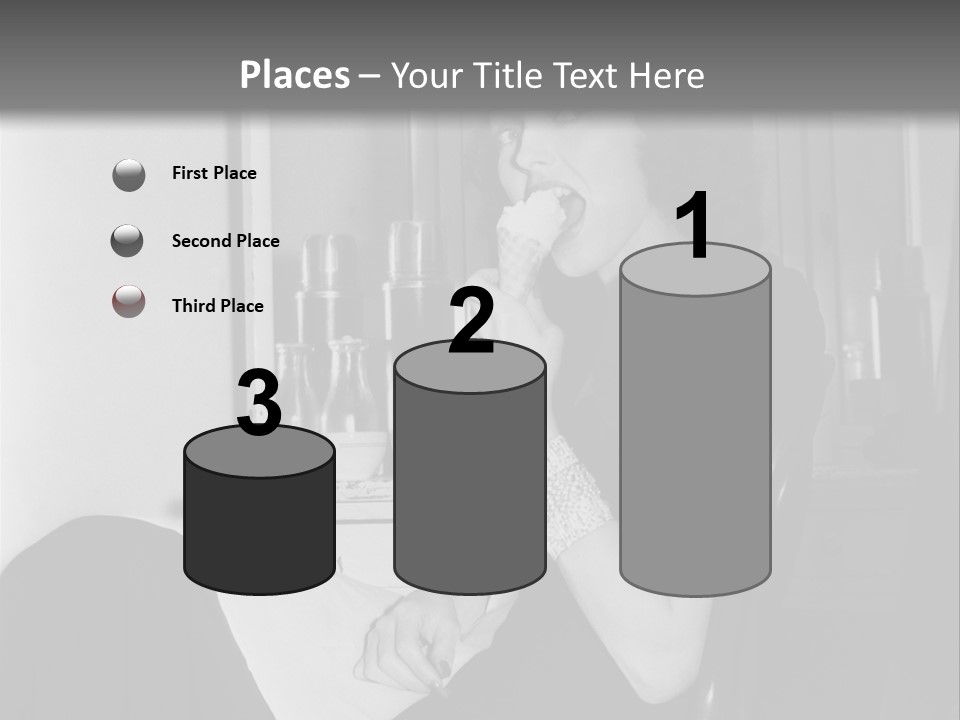 A Woman Sitting In A Chair Eating Food PowerPoint Template