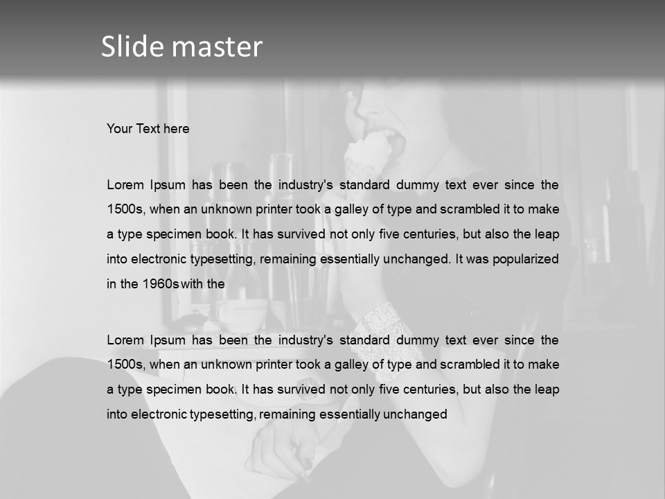 A Woman Sitting In A Chair Eating Food PowerPoint Template