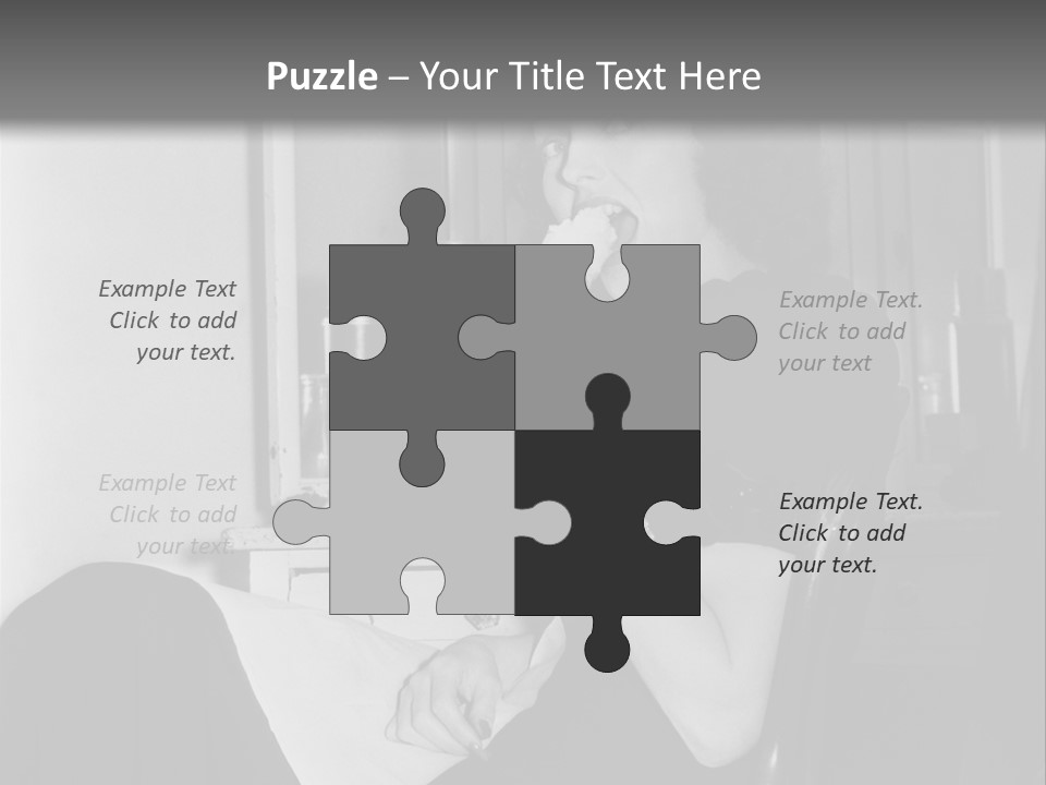 A Woman Sitting In A Chair Eating Food PowerPoint Template