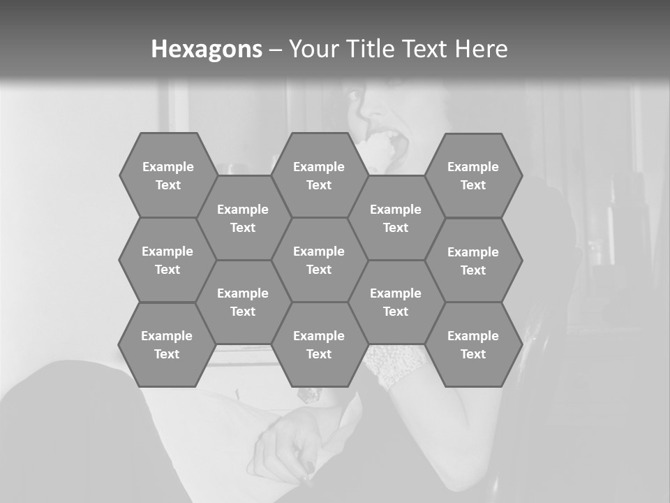 A Woman Sitting In A Chair Eating Food PowerPoint Template