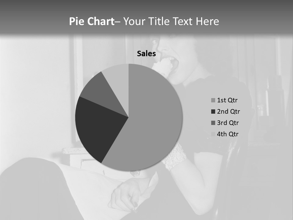 A Woman Sitting In A Chair Eating Food PowerPoint Template