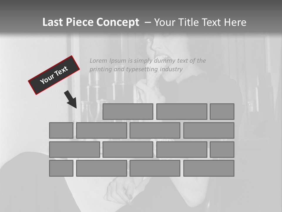 A Woman Sitting In A Chair Eating Food PowerPoint Template