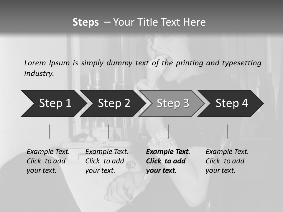 A Woman Sitting In A Chair Eating Food PowerPoint Template