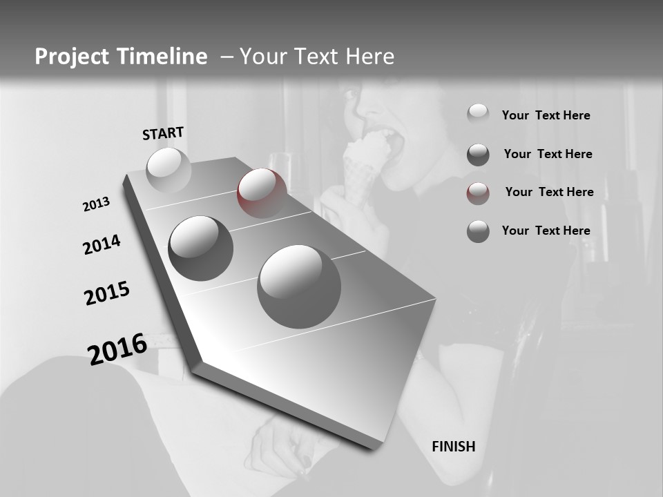 A Woman Sitting In A Chair Eating Food PowerPoint Template