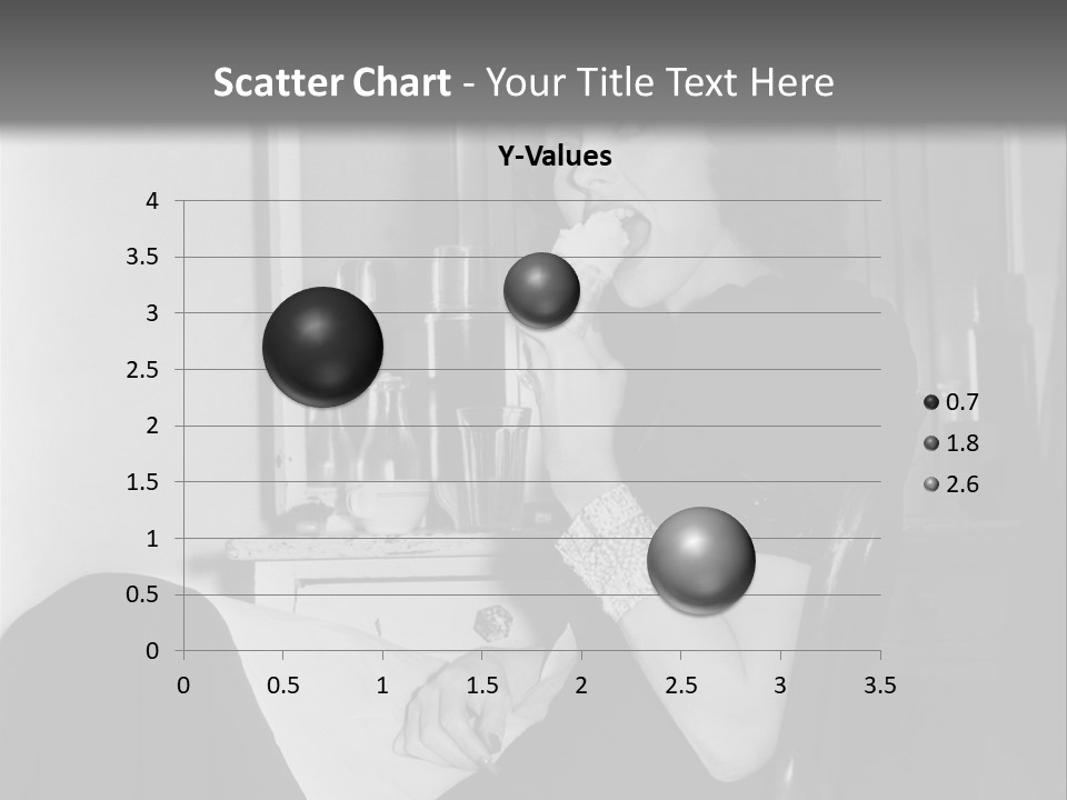 A Woman Sitting In A Chair Eating Food PowerPoint Template