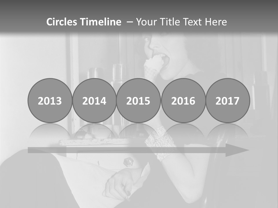 A Woman Sitting In A Chair Eating Food PowerPoint Template