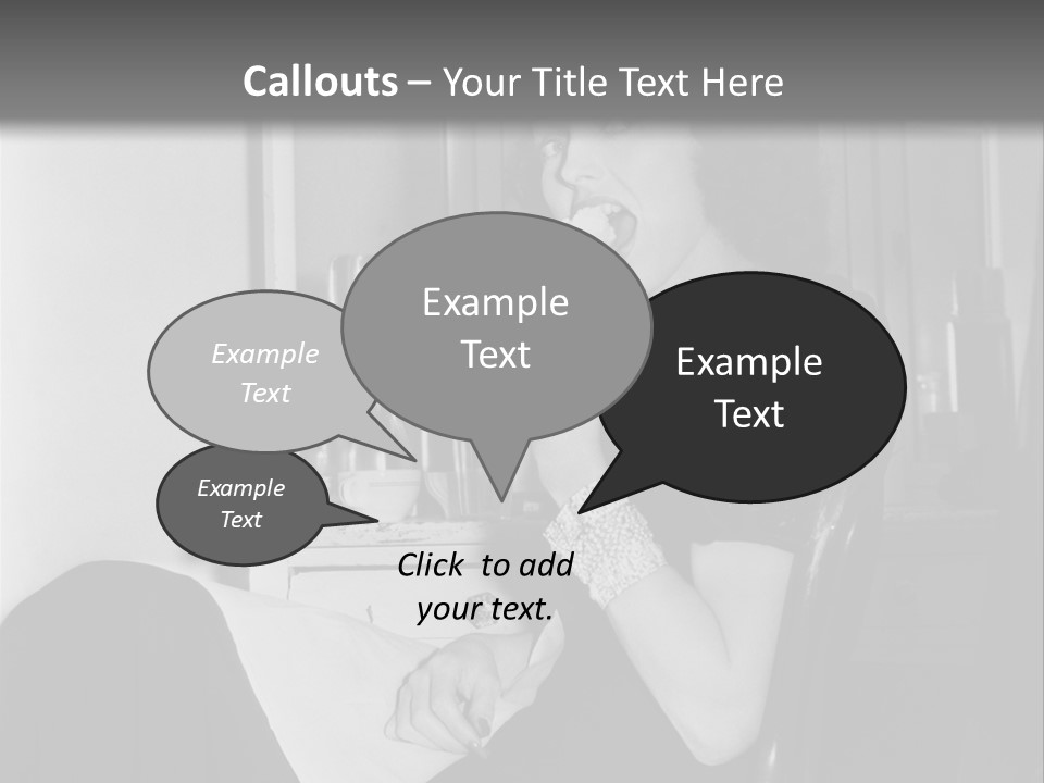 A Woman Sitting In A Chair Eating Food PowerPoint Template