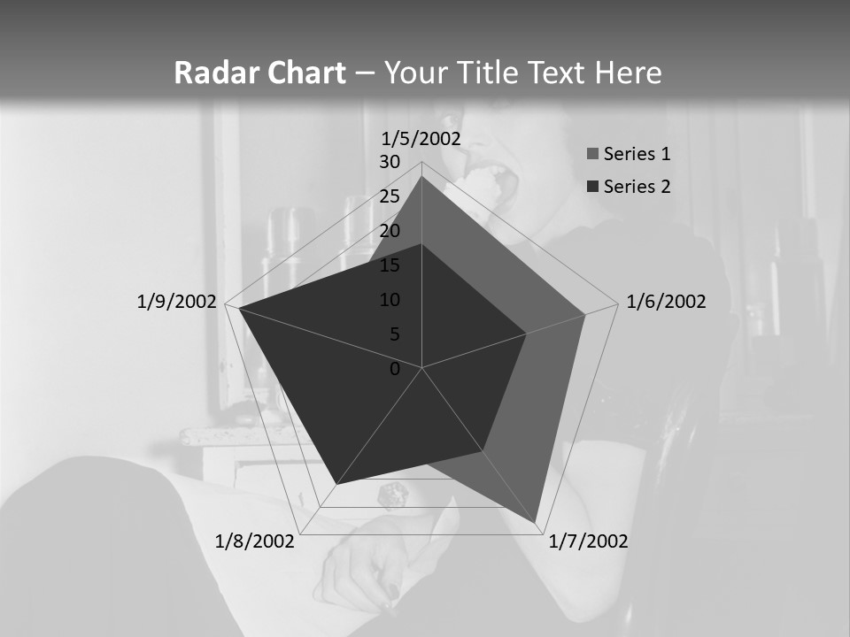 A Woman Sitting In A Chair Eating Food PowerPoint Template