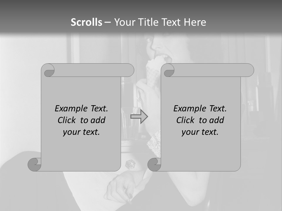 A Woman Sitting In A Chair Eating Food PowerPoint Template