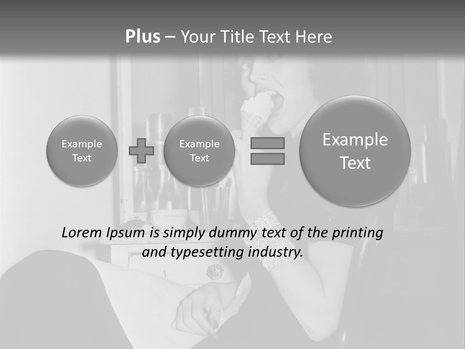 A Woman Sitting In A Chair Eating Food PowerPoint Template