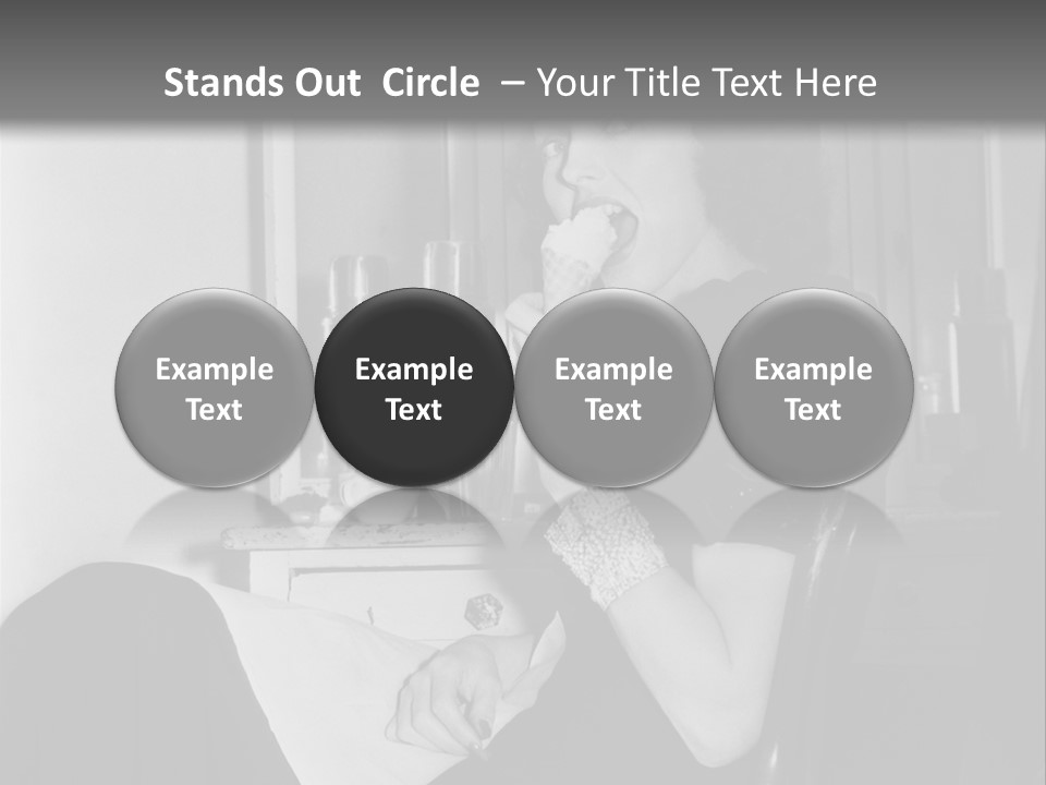 A Woman Sitting In A Chair Eating Food PowerPoint Template