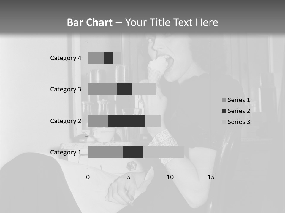 A Woman Sitting In A Chair Eating Food PowerPoint Template