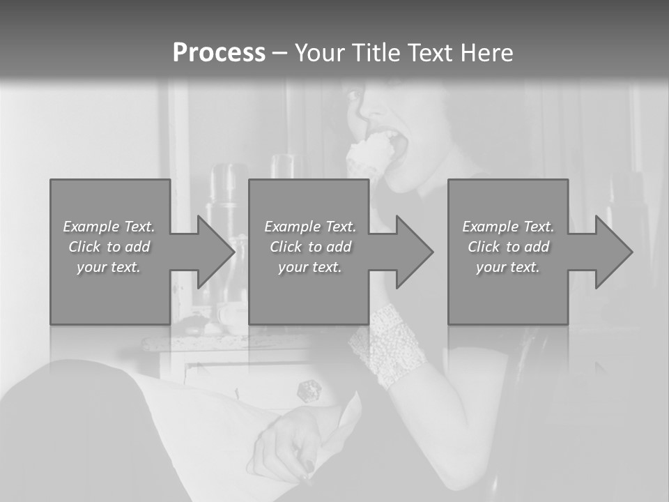 A Woman Sitting In A Chair Eating Food PowerPoint Template