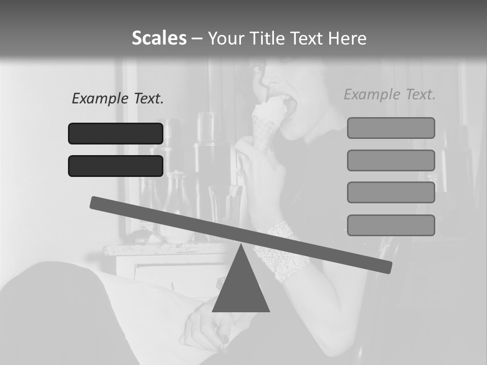 A Woman Sitting In A Chair Eating Food PowerPoint Template