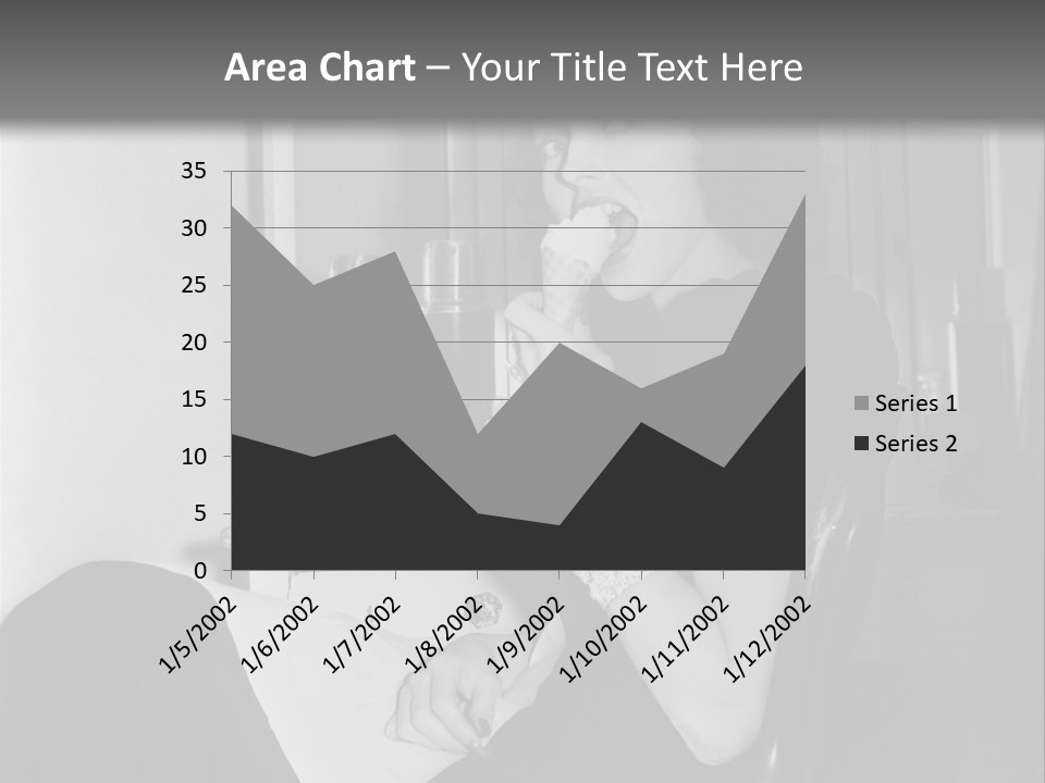 A Woman Sitting In A Chair Eating Food PowerPoint Template