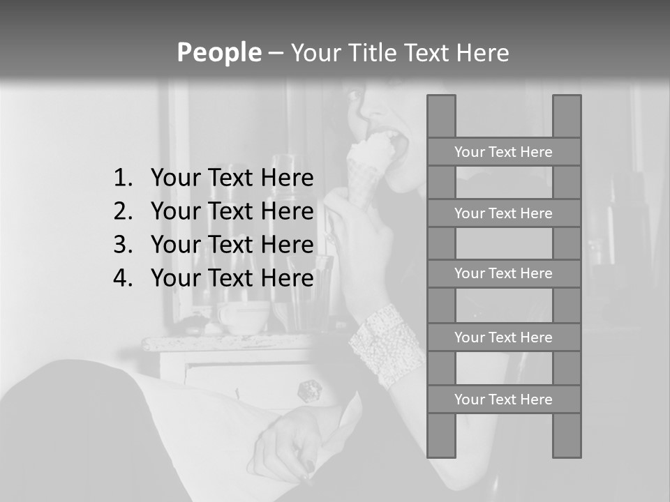 A Woman Sitting In A Chair Eating Food PowerPoint Template