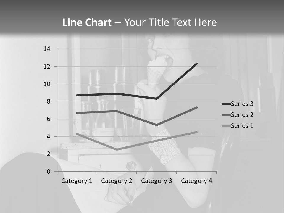 A Woman Sitting In A Chair Eating Food PowerPoint Template
