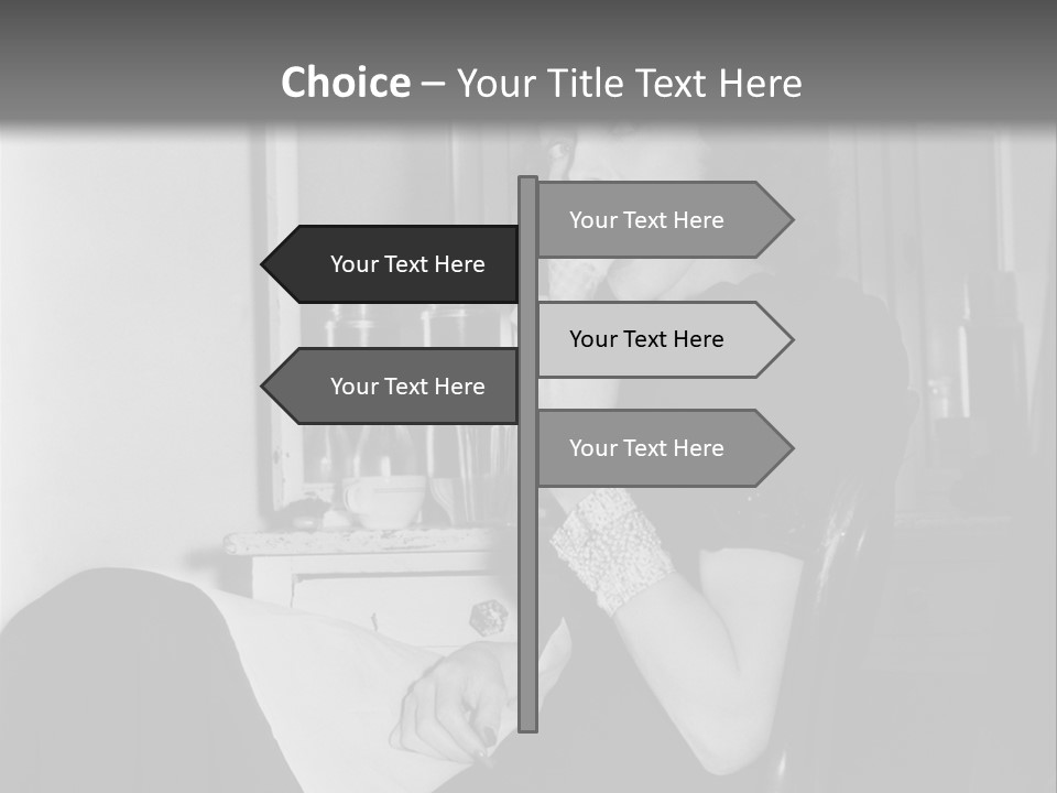 A Woman Sitting In A Chair Eating Food PowerPoint Template