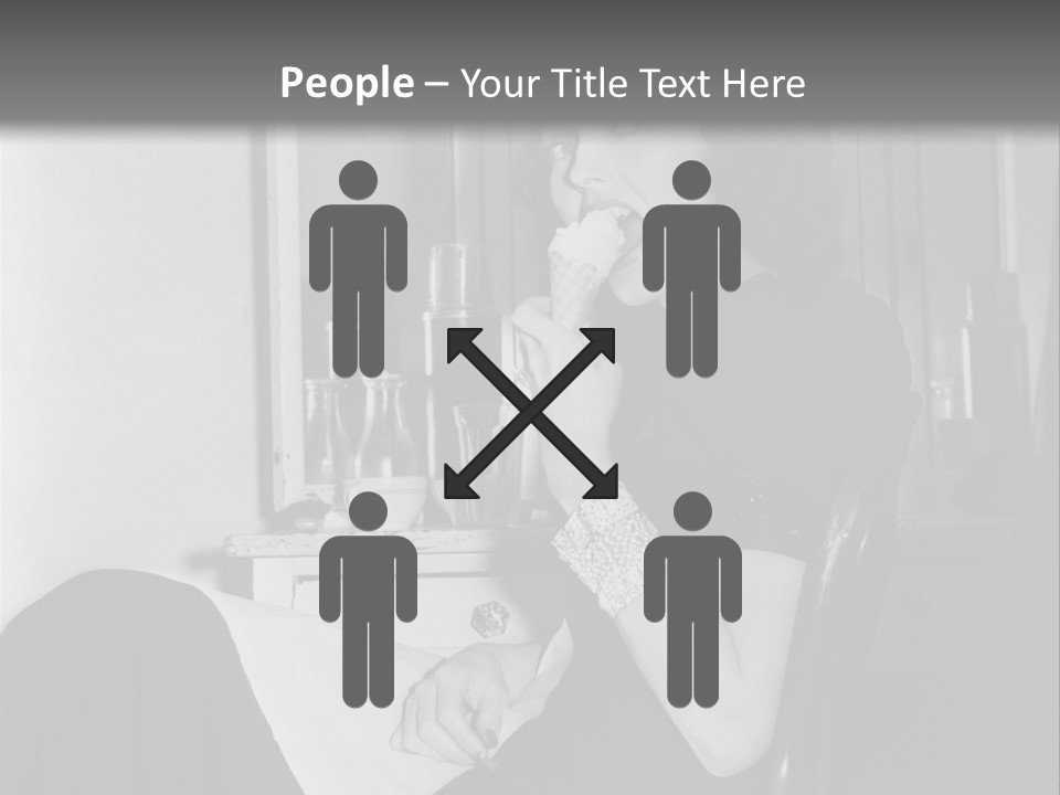 A Woman Sitting In A Chair Eating Food PowerPoint Template