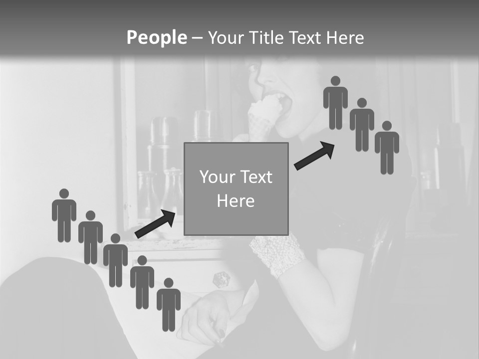 A Woman Sitting In A Chair Eating Food PowerPoint Template