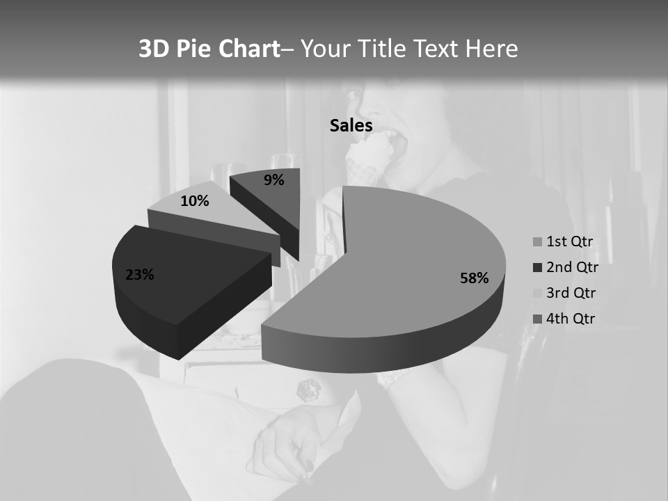 A Woman Sitting In A Chair Eating Food PowerPoint Template