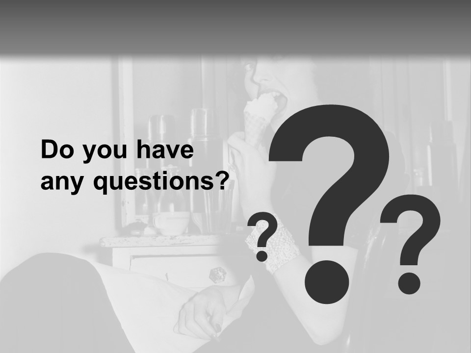 A Woman Sitting In A Chair Eating Food PowerPoint Template