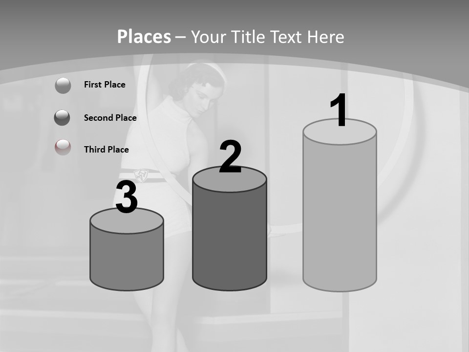 A Woman In A Short Skirt Is Holding A Hoop PowerPoint Template