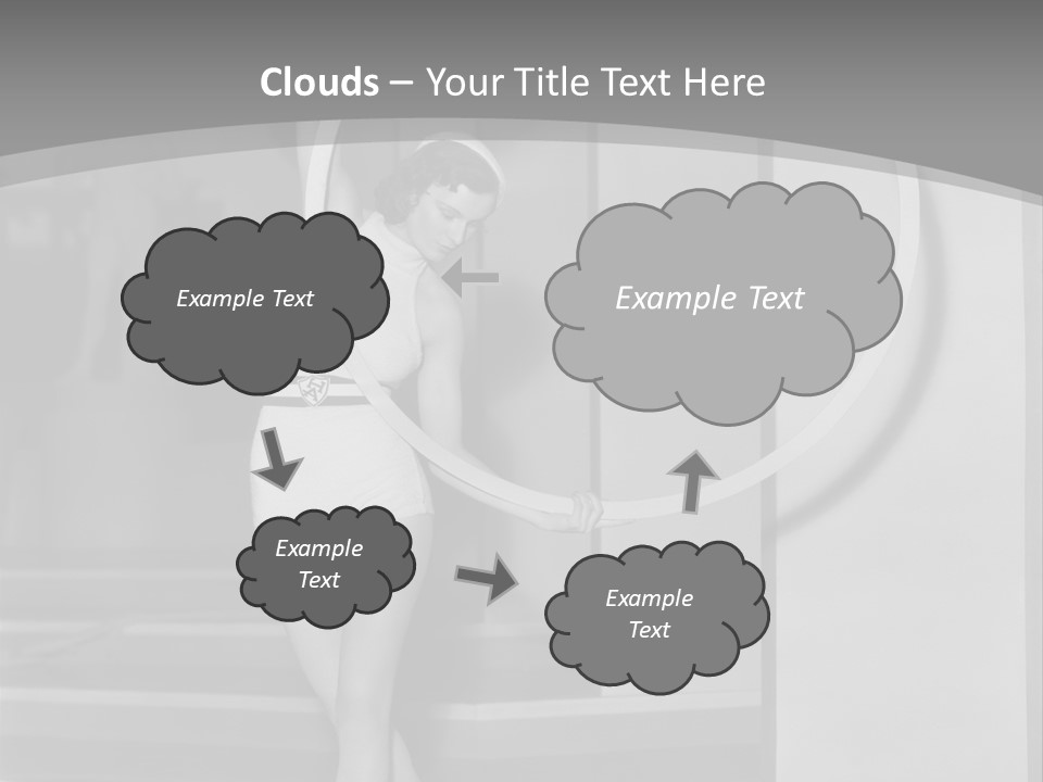 A Woman In A Short Skirt Is Holding A Hoop PowerPoint Template