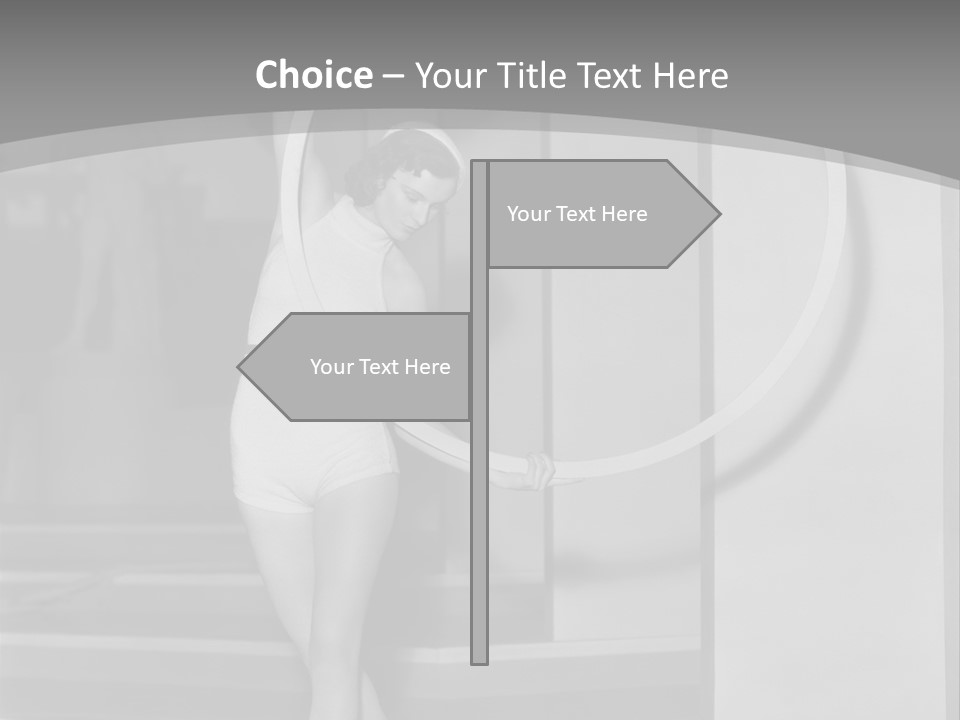 A Woman In A Short Skirt Is Holding A Hoop PowerPoint Template