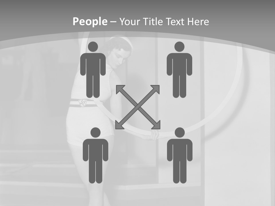 A Woman In A Short Skirt Is Holding A Hoop PowerPoint Template