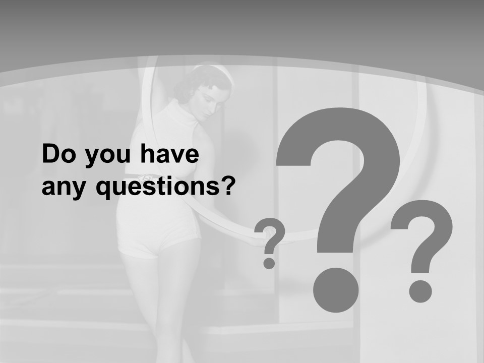 A Woman In A Short Skirt Is Holding A Hoop PowerPoint Template